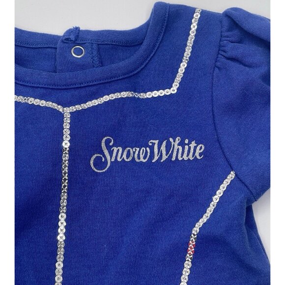 Disney Baby Snow‎ White Costume Baby Girl Size 12 Months Sequin Blue Yellow - Picture 2 of 5